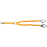 B-Safe 2m Twin Access Elastic Shock Absober Lanyard with Double Action Hook BL071112