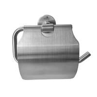Stainless steel brushed toilet roll holder with cover