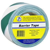 Husky Tape 16x Pack 560 Barrier Warning Tape Green/White 75mm x 100m