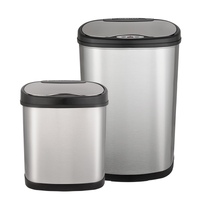 Hands Free Automatic Stainless Steel Waste Bin 2 and 50 Litre Combo Pack