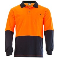 KM Workwear Long Sleeve Two Tone Polo Shirt