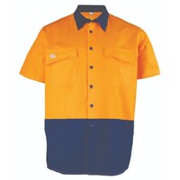 KM Workwear Short Sleeve Two Tone Ripstop  Shirt with Back Vents