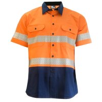 KM Workwear Taped Short Sleeve Two Tone Drill Shirt