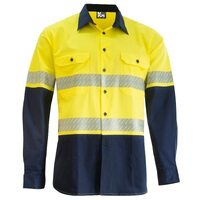 KM Workwear Taped Heavy Weight Long Sleeve Two Tone Drill Shirt