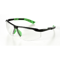 5X8 Safety Glasses Gun Metal Frame Clear AS/AF Lens 10x Pack