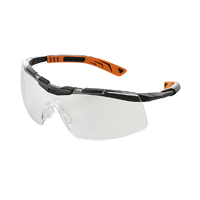 5X6 Safety Glasses Black/orange frame Clear Lens