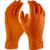 ORANGE SHIELD Extra Heavy Duty Disposable Nitrile Gloves Box 100