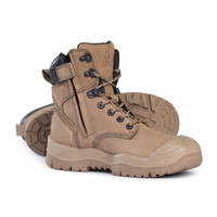 Mongrel High Leg ZipSider Safety Boot with Scuff Cap. Stone
