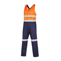 WORKIT Hi Vis 2-Tone Regular Weight Action Back Coverall with Reflective Tape