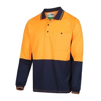 WORKIT Long Sleeve Poly Cotton Polo Shirt - Two Tone