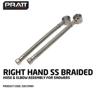 Right Hand SS Braided Hose & Elbow Assembly For Showers