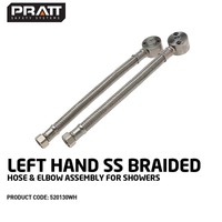 Left Hand SS Braided Hose & Elbow Assembly For Showers