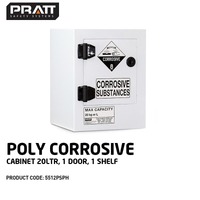 Poly Corrosive Cabinet 20LTR 1 Door 1 Shelf
