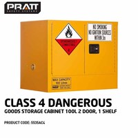 Class 4 Dangerous Goods Storage Cabinet 100L 2 Door 1 Shelf