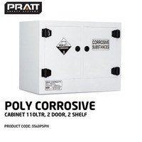 Poly Corrosive Cabinet 110LTR 2 Door 2 Shelf