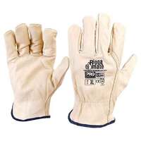 Riggamate Beige Premium Cowgrain Gloves 12 Pack
