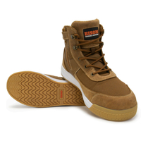 Bison Dune Zip Side Lace Up High Top Safety Boot Brown