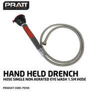 Hand Held Drench Hose Single Non Aerated Eye Wash 1.5M Hose