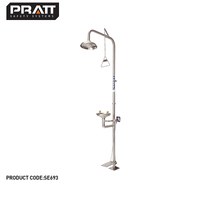 PRATT Combination 304SS Shower Non Aerated Single Nozzle Eye with Bowl & Foot Treadle