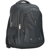 Triple Pocket Backpack Black Regular