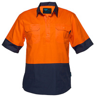 Prime Mover Hi-Vis Two Tone Lightweight Short Sleeve Closed Front Shirt