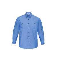 Biz Collection Mens Wrinkle Free Chambray Long Sleeve Shirt