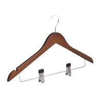 Standard Hook Hanger with Clips - Brown (Pack of 50)