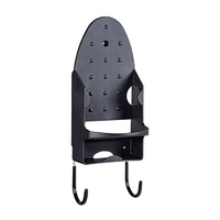 Wall Mounted Iron and Board Holder - Black