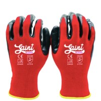 Saint 13 Gauge Red Nitrile Coated Polyester Work Gloves 10x Pairs
