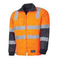 TRU Workwear Wet Weather Jacket with Removable Sleeves with TruVis Reflective Tape