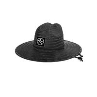 Unit Mens Headwear Straw Hat Trice Black