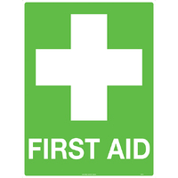 First Aid Safety Sign 140x120mm Self Adhesive Pack of 4