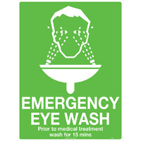Emergency Eye Wash Safety Sign 300x225mm Metal