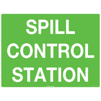 Spill Control Station Safety Sign 300x225mm Metal