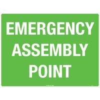 Emergency Assembly Point Safety Sign 600x450mm Poly