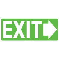 Exit with right arrow Safety Sign Luminous 350x145mm Metal
