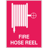 Fire Hose Reel with pictogram Safety Sign 225x225mm Poly Off-Wall