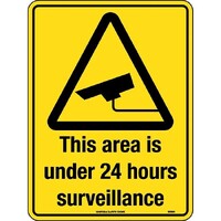 This Area is Under 24 hour Surveillance 600x450mm Metal