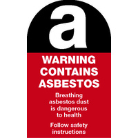 Warning Contains Asbestos etc Self Adhesive 90x55mm Sheet of 10