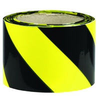 Barrier Safety Tape Black/Yellow 75mm x 100meter