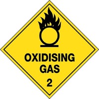 Oxidising Gas 2 Hazchem Sign 270x270mm Metal