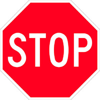 Stop Traffic Safety Sign Aluminium 600x600mm
