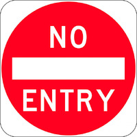 No Entry with symbol Traffic Safety Sign Aluminium 450x450mm