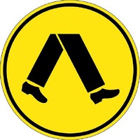 Pedestrians Symbol Traffic Safety Sign Aluminium 600mm dia