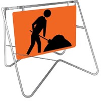 Symbolic Worker Traffic Safety Swing Stand and Sign 600x600mm