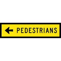 Pedestrians Right Arrow Traffic Safety Sign Boxed Edge 1200x300mm