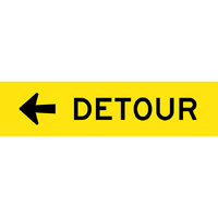 Detour Arrow Left Traffic Safety Sign Corflute 1200x300mm
