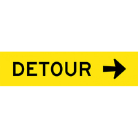 Detour Arrow Right Traffic Safety Sign Corflute 1200x300mm