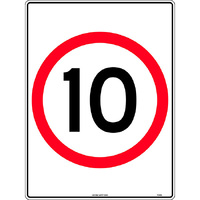 10 in Roundel Traffic Safety Sign Poly 600x450mm