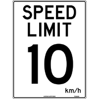 Speed Limit 10 Traffic Safety Sign Metal 600x450mm